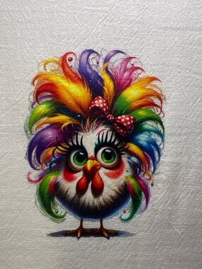 Rainbow Chicken Kitchen Towel Colorful Chicken Decorative Dish Towel